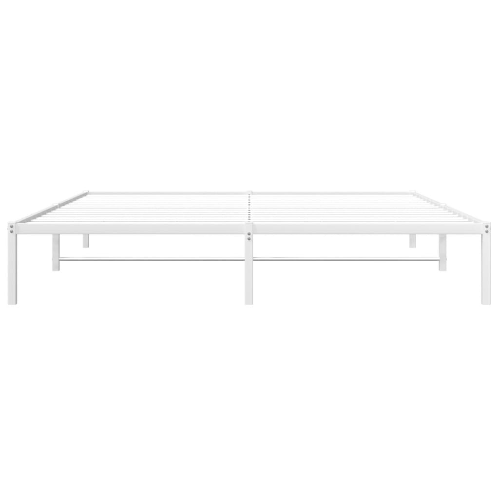 Bed frame metal white 183x213 cm