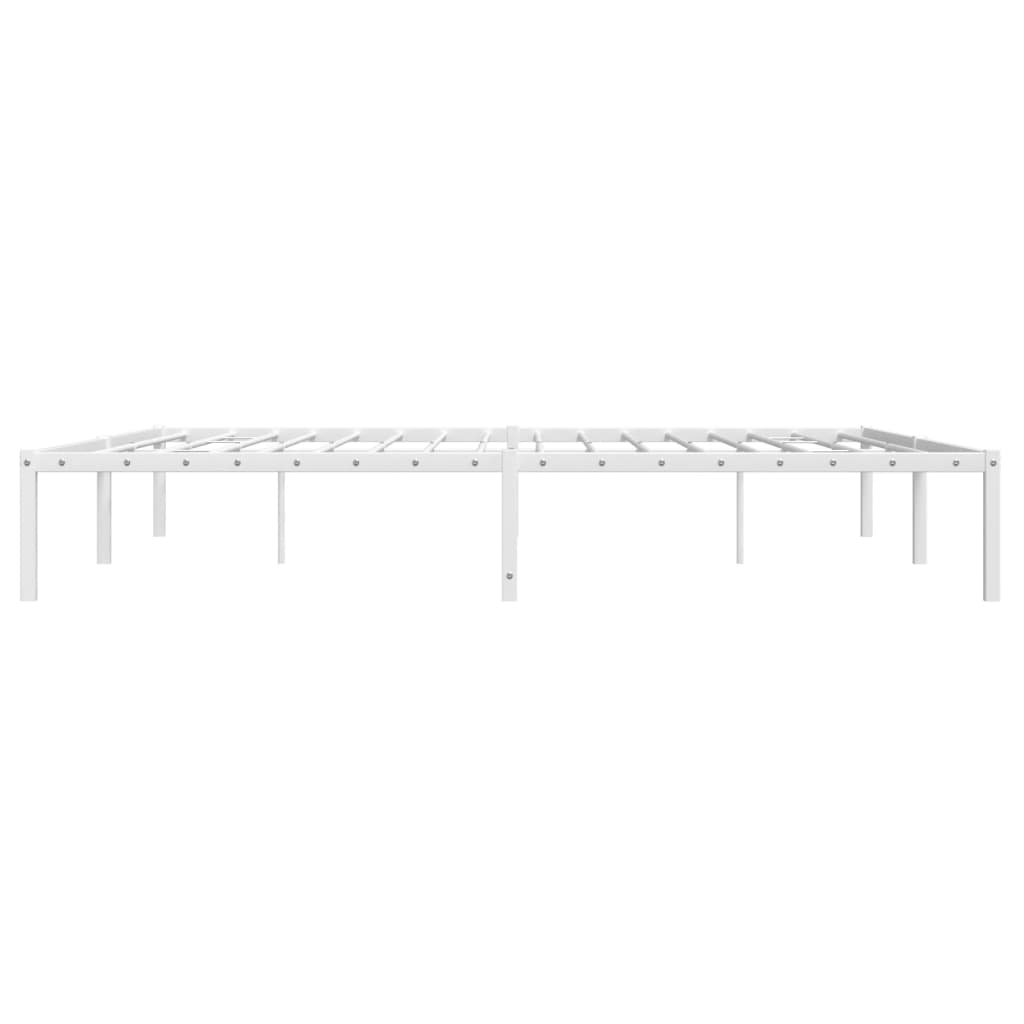 Bed frame metal white 183x213 cm