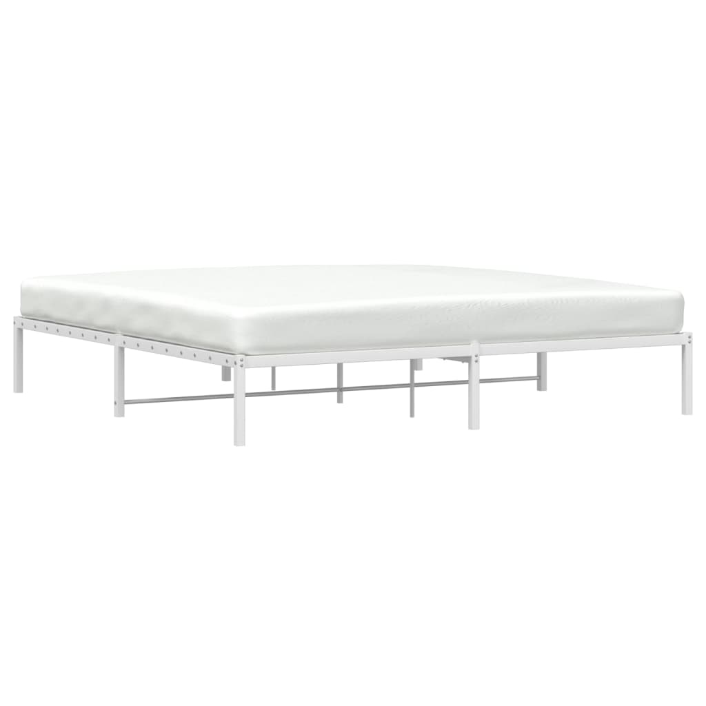 Bed frame metal white 193x203 cm