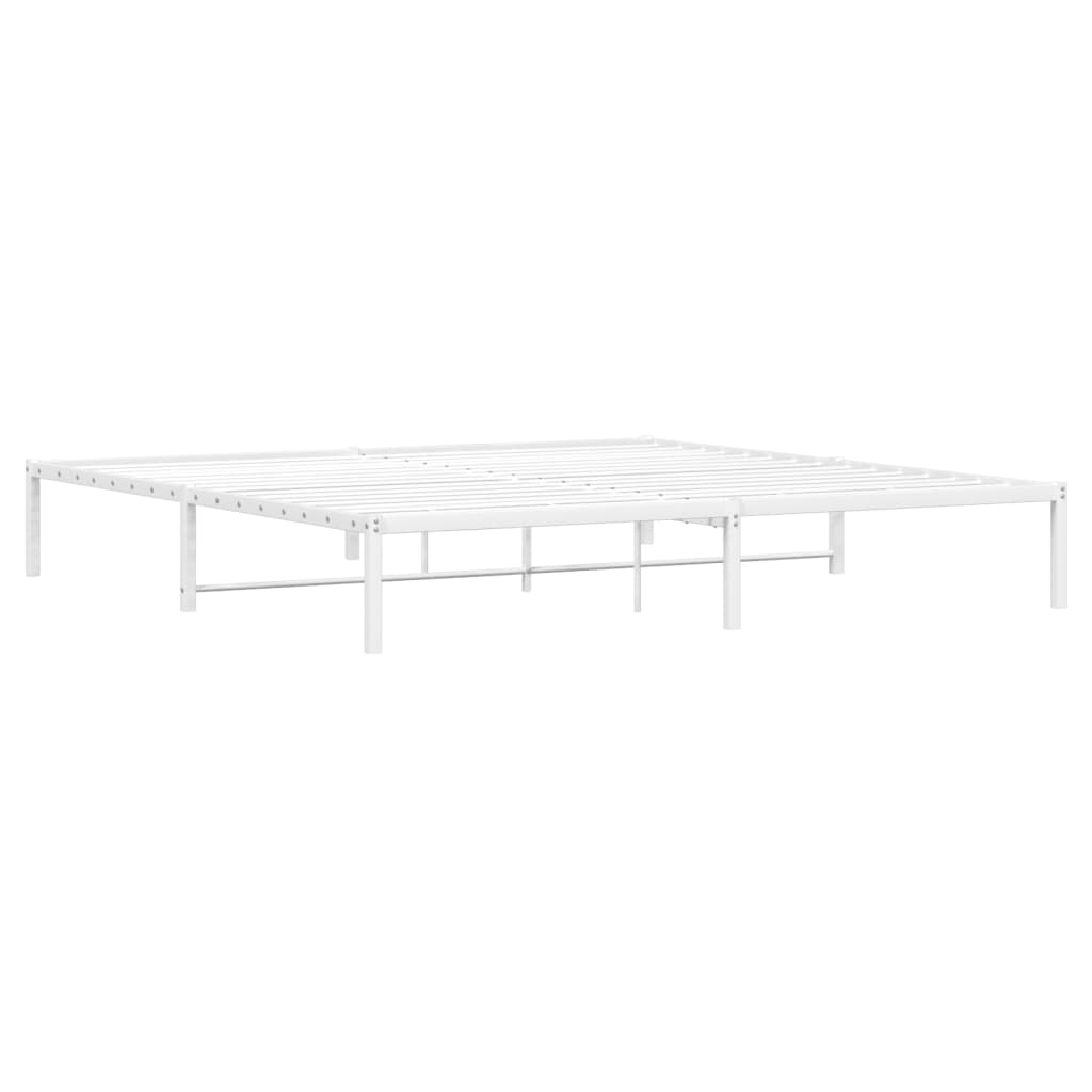 Bed frame metal white 193x203 cm