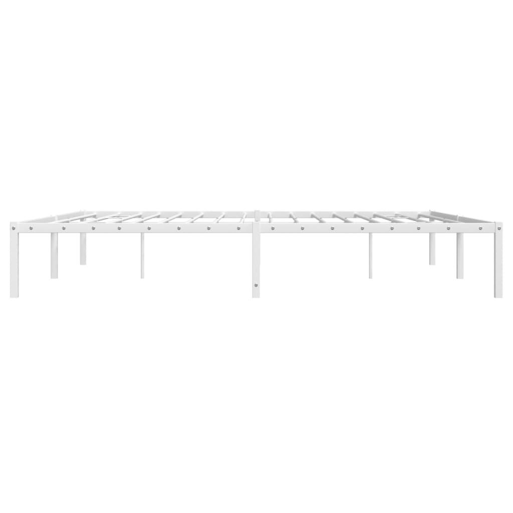 Bed frame metal white 193x203 cm