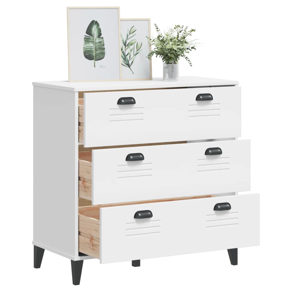 VIKEN Chest of Drawers White Wood Material