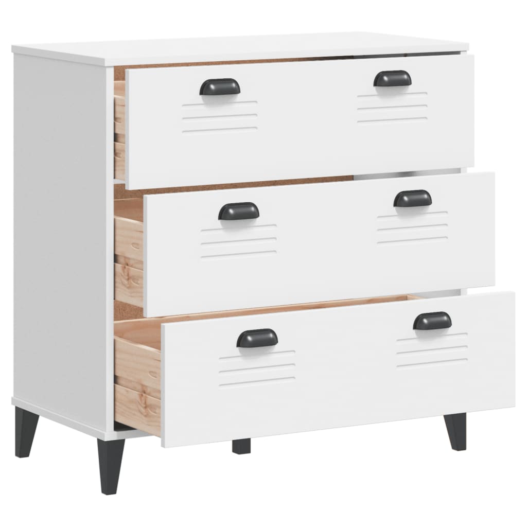 VIKEN Chest of Drawers White Wood Material