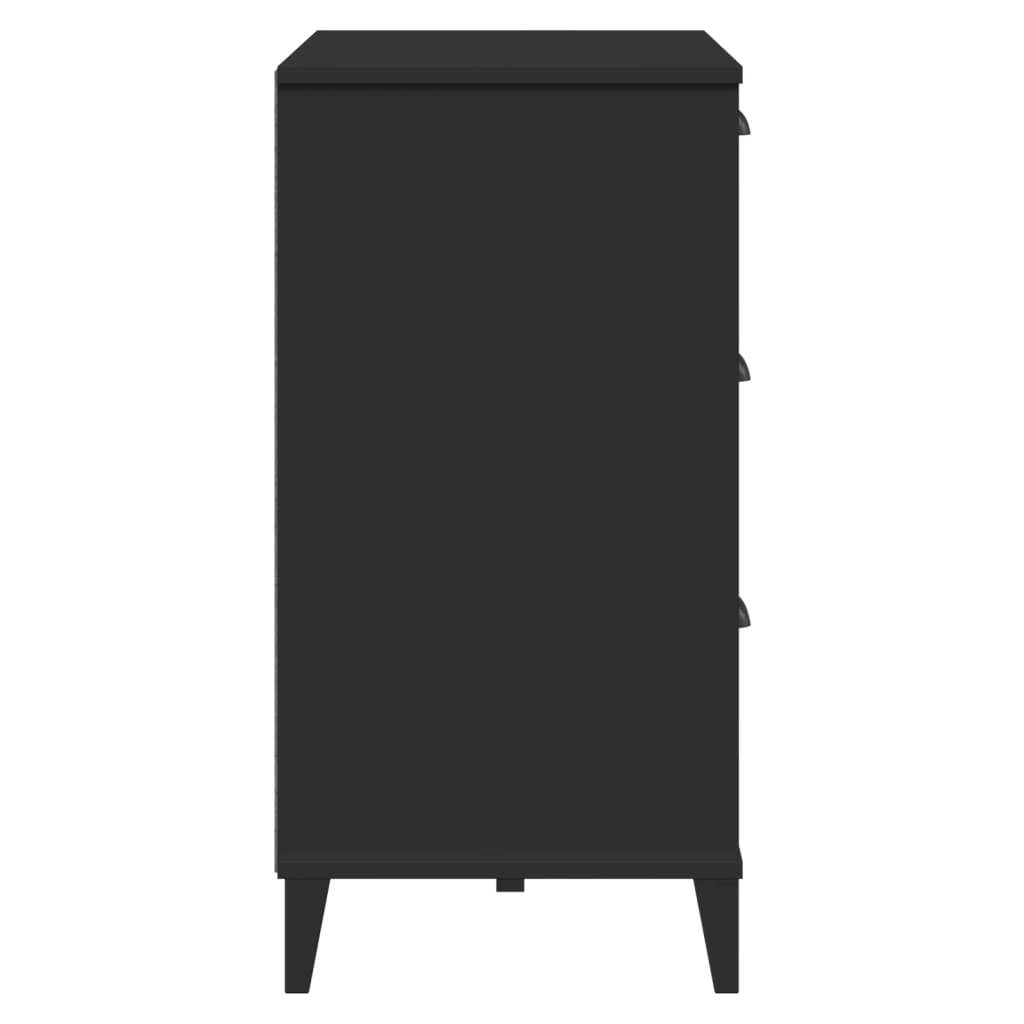 VIKEN Chest of Drawers Black Wood Material