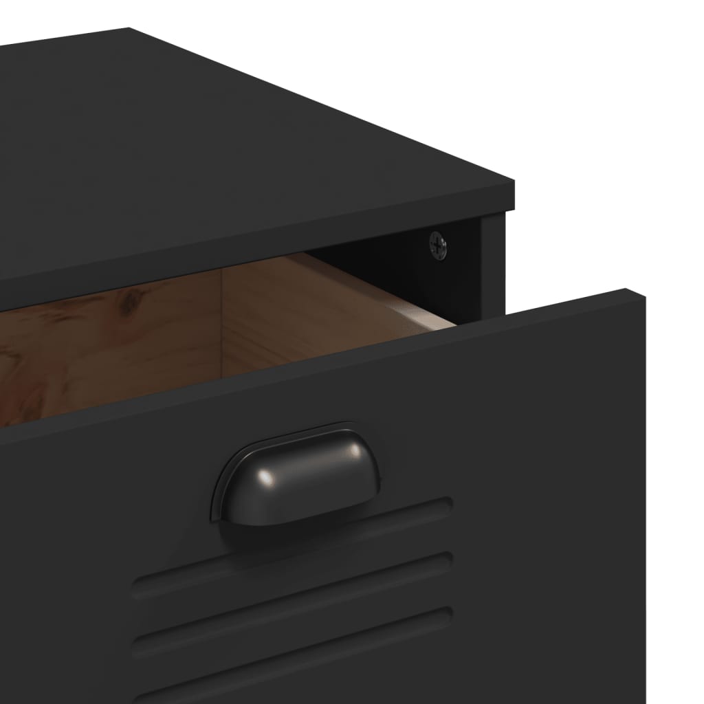 VIKEN Chest of Drawers Black Wood Material