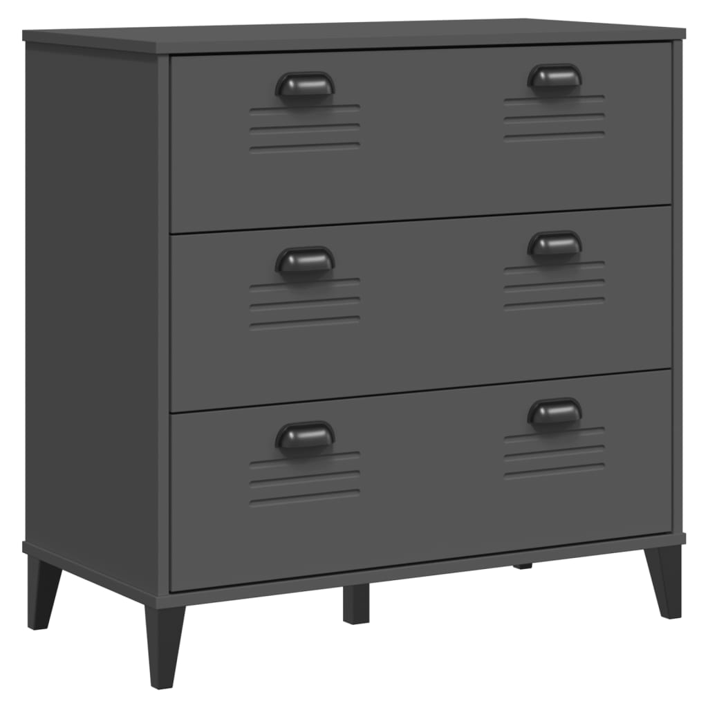 Chest of drawers VIKEN anthracite wood material