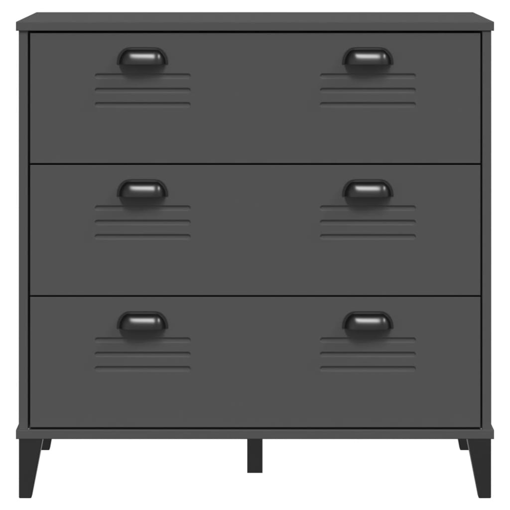 Chest of drawers VIKEN anthracite wood material