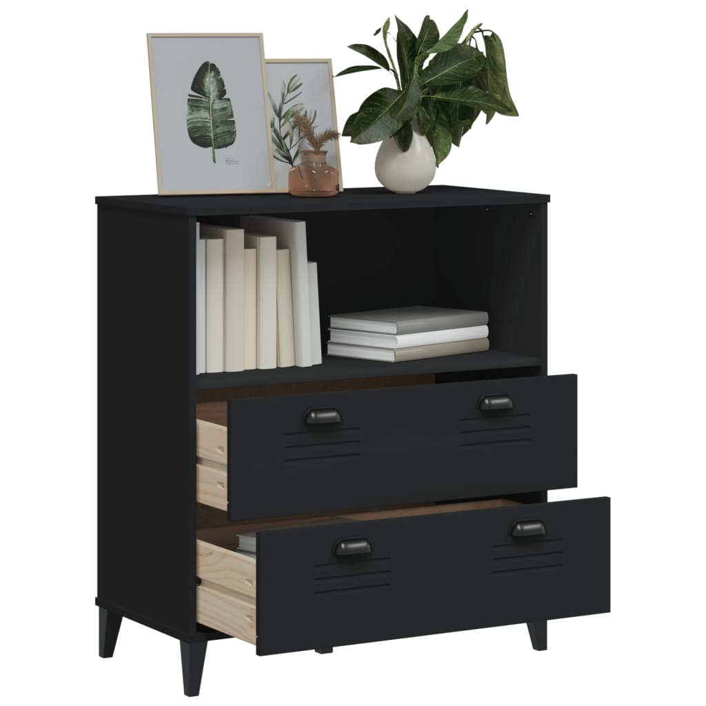 Bookcase VIKEN Black 80x40x90 cm Wood Material