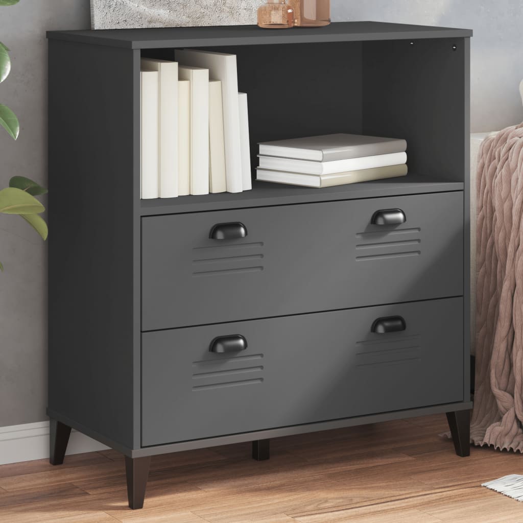 Bookcase VIKEN Anthracite 80x40x90 cm Wood Material