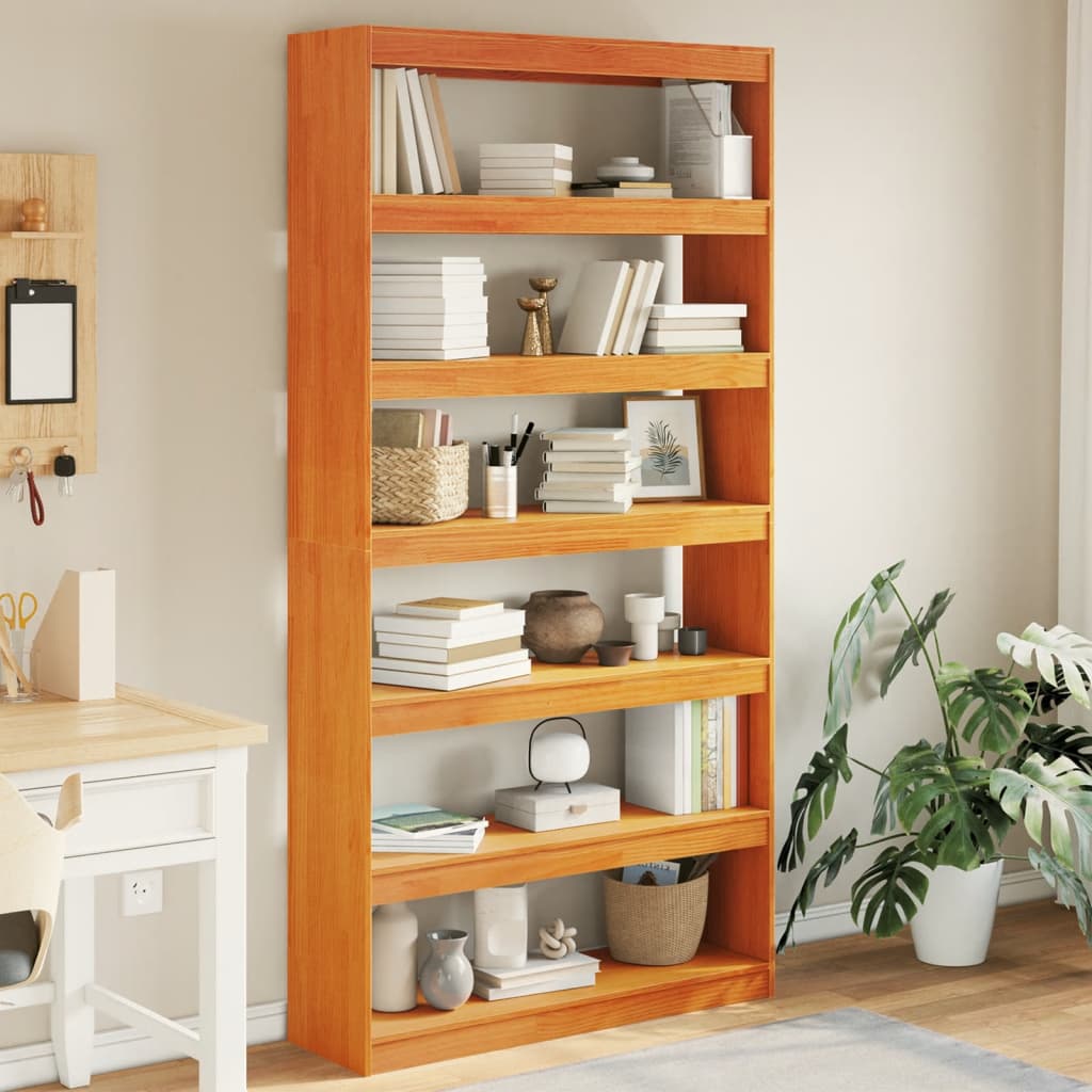 Bookshelf/room divider 100x30x199.5 cm solid pine wood