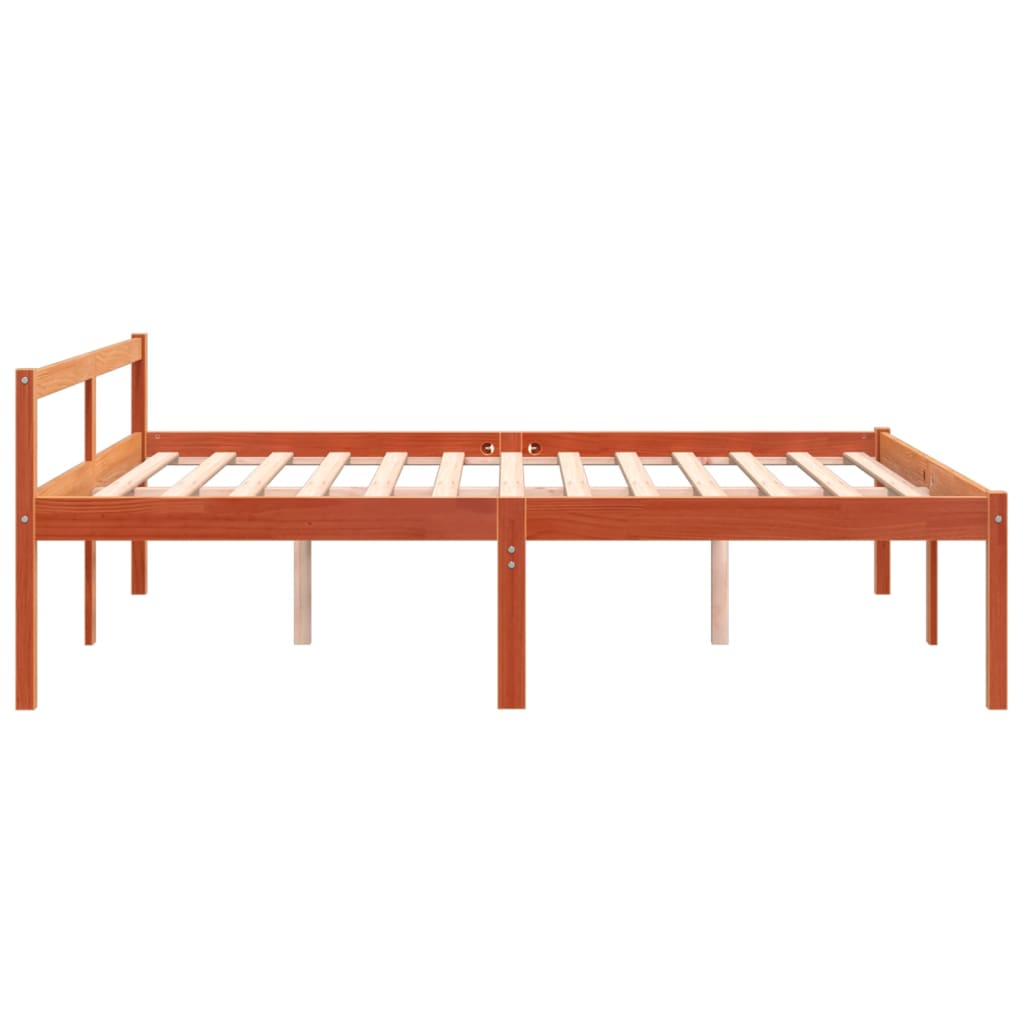 Senior bed wax brown 160x200 cm solid pine wood