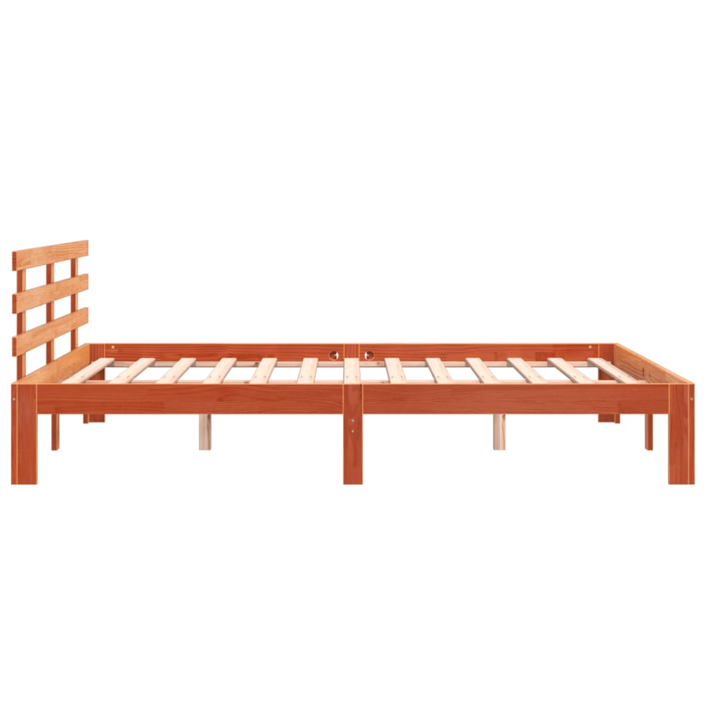 Solid wood bed without mattress wax brown 180x200 pinewood