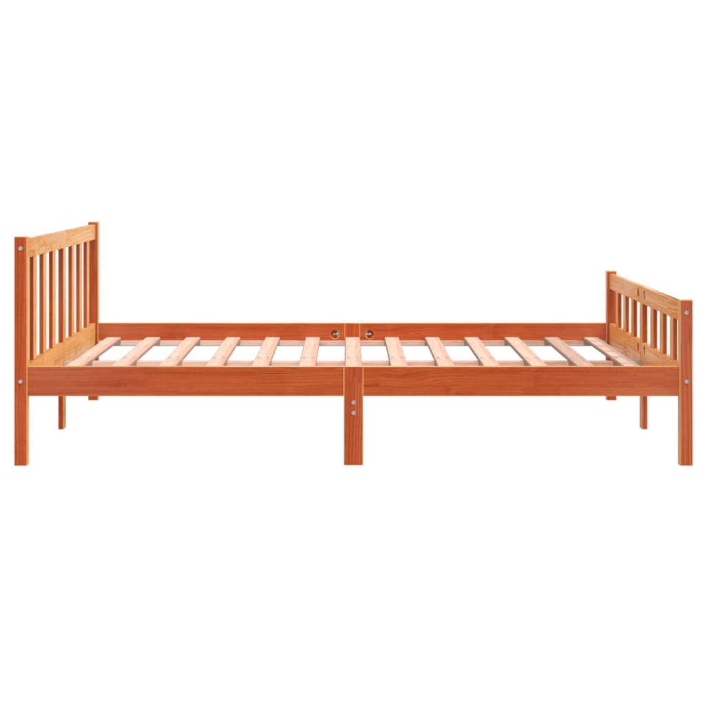 Solid wood bed without mattress wax brown 160x200 pinewood