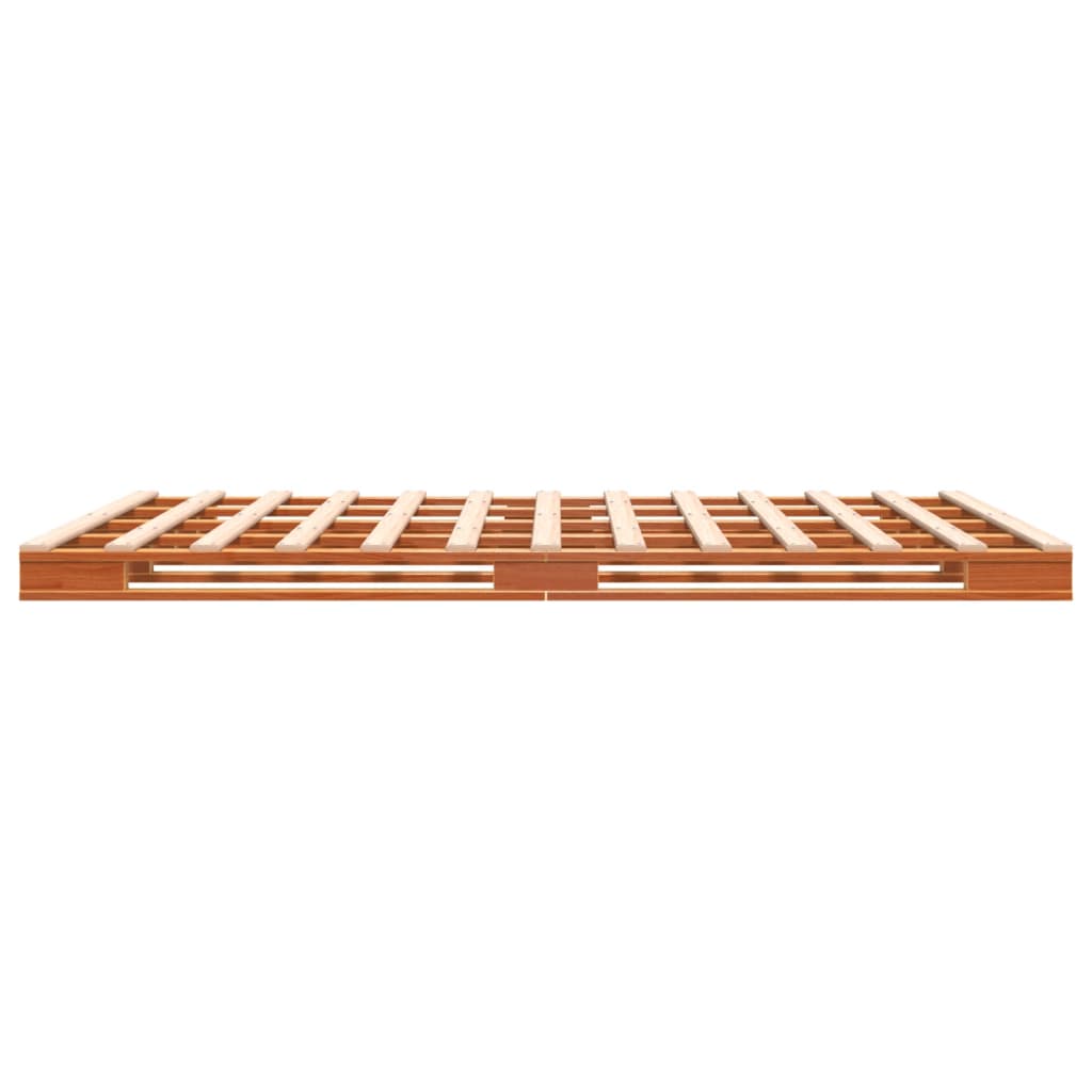 Pallet bed wax brown 140x200 cm solid pine wood