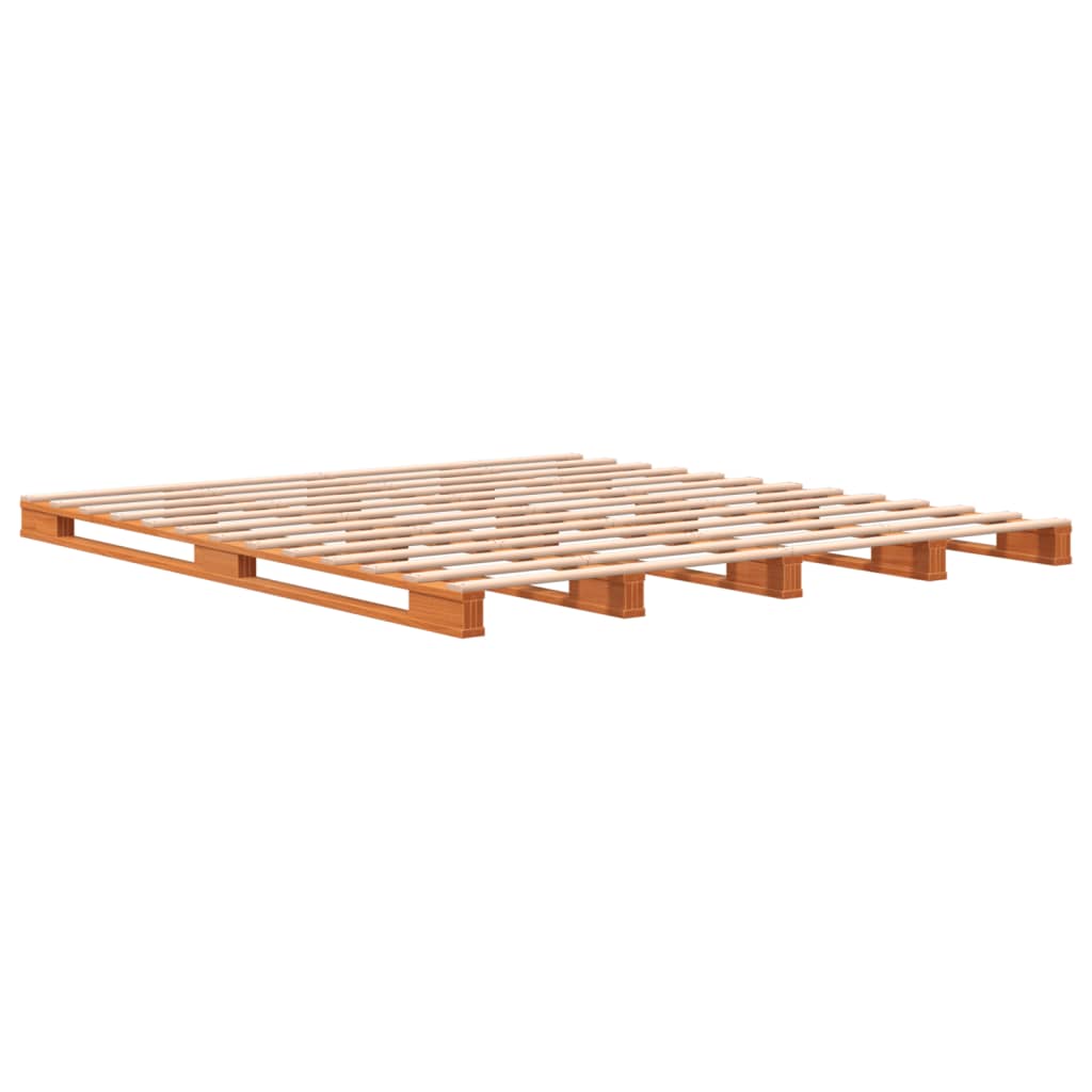 Pallet bed wax brown 180x200 cm solid pine wood