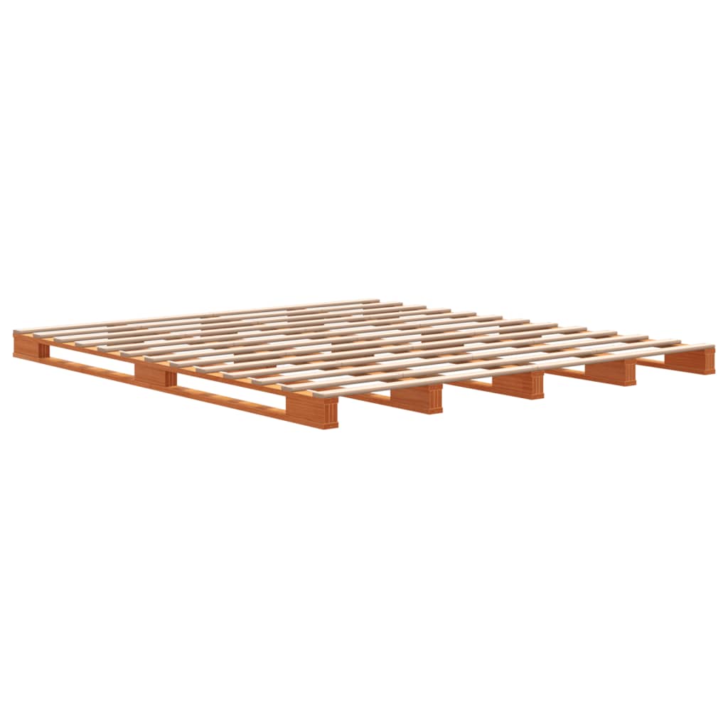 Pallet bed wax brown 180x200 cm solid pine wood