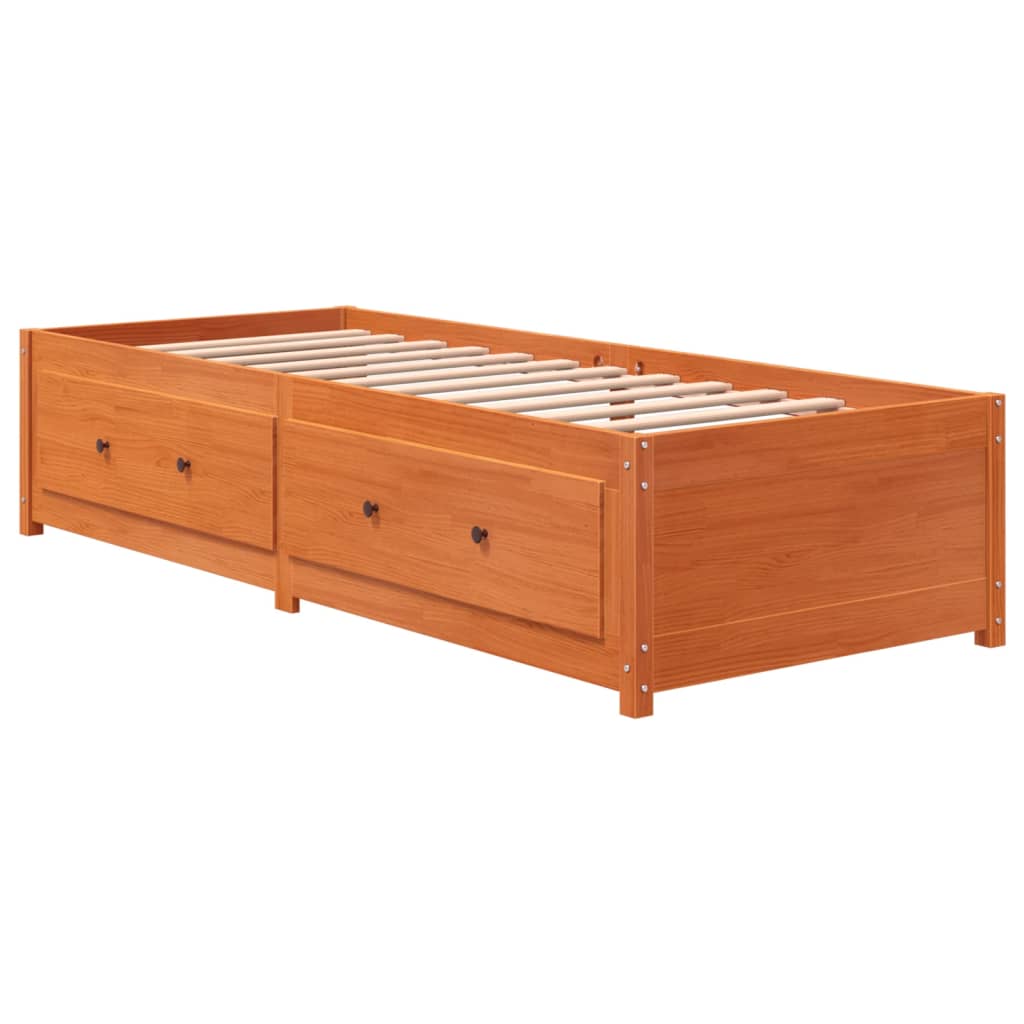 Daybed without mattress wax brown 80x200 cm solid pine wood