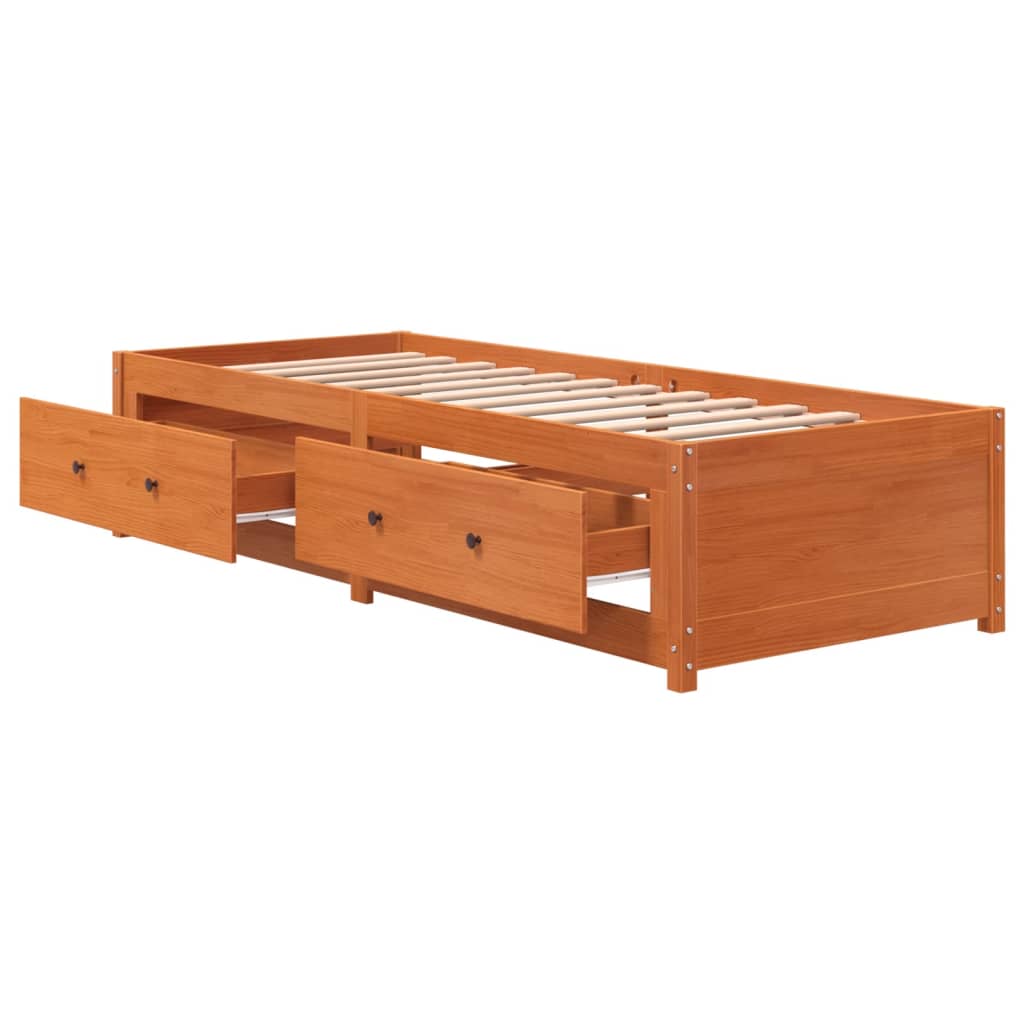 Daybed without mattress wax brown 80x200 cm solid pine wood