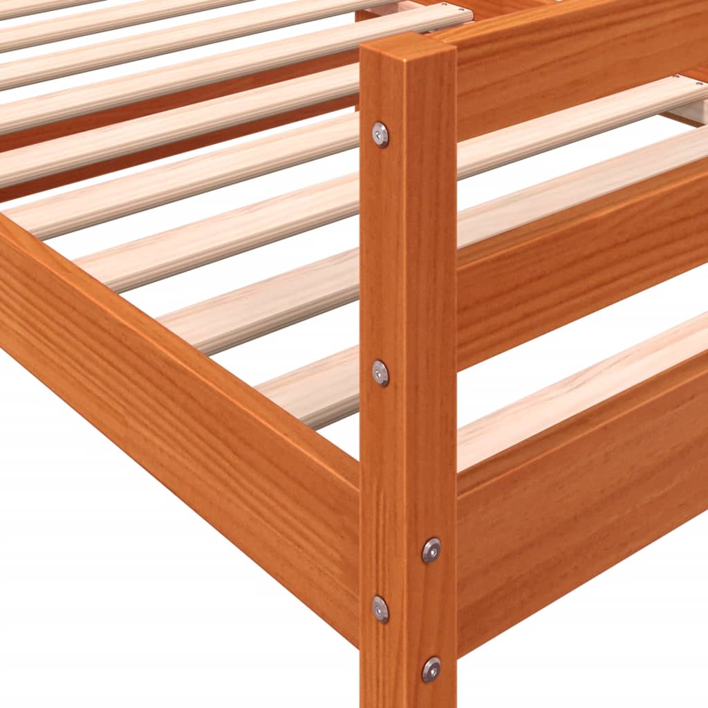 Solid wood bed without mattress wax brown 90x190 cm pinewood