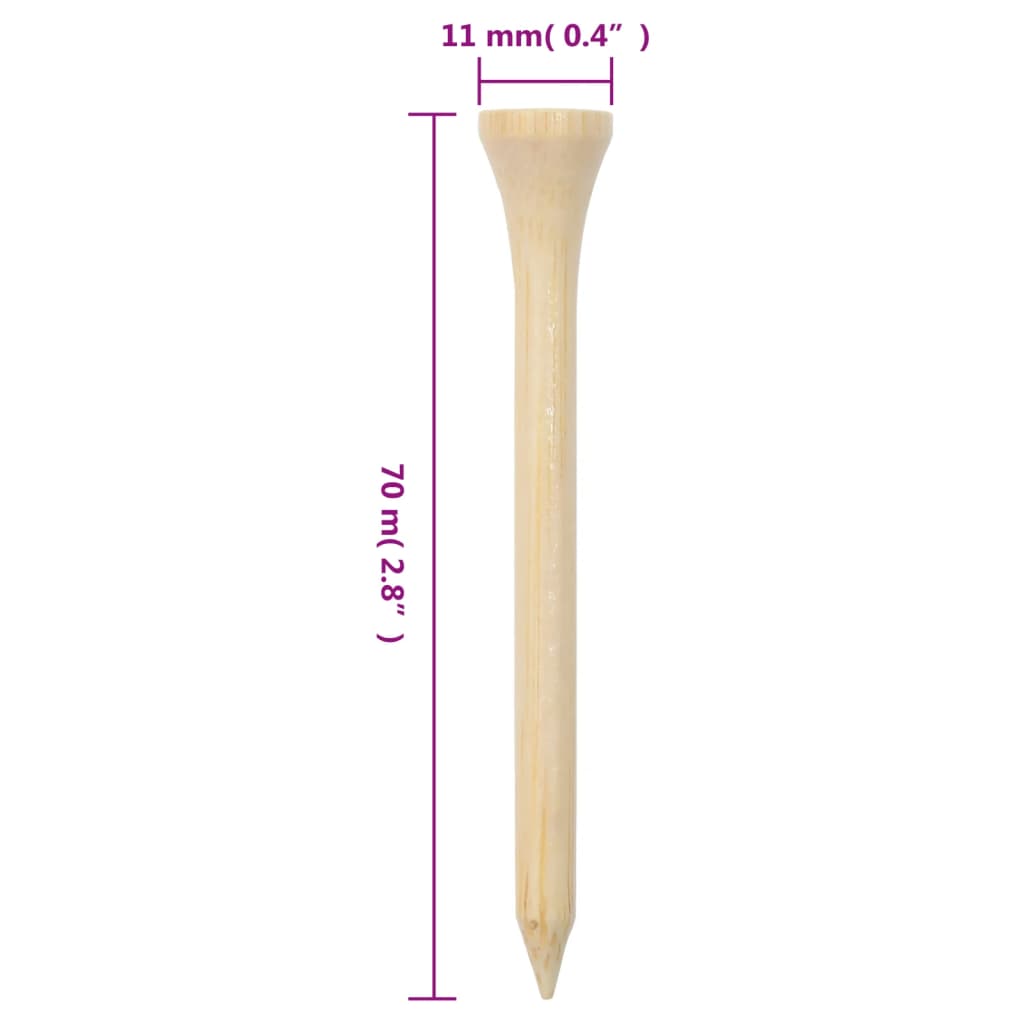 Golf-Tees 1000 Stk. 70 mm Bambus