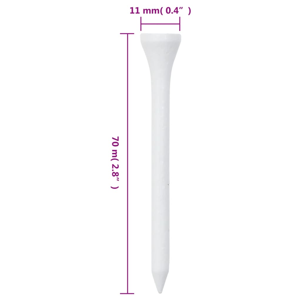 Golf-Tees 1000 Stk. Weiß 70 mm Bambus