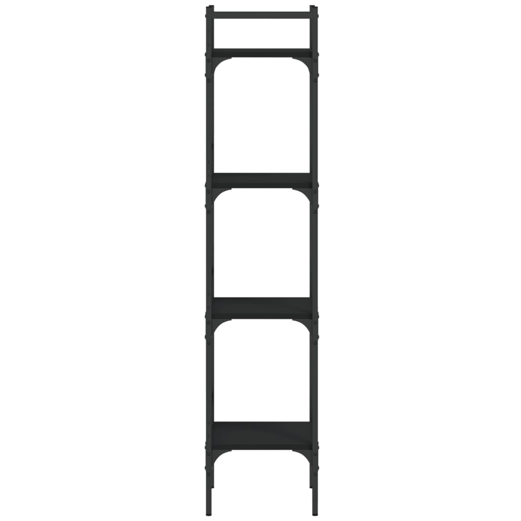 Bookcase 4 Shelves Black 35x30x138.5 cm Wood Material