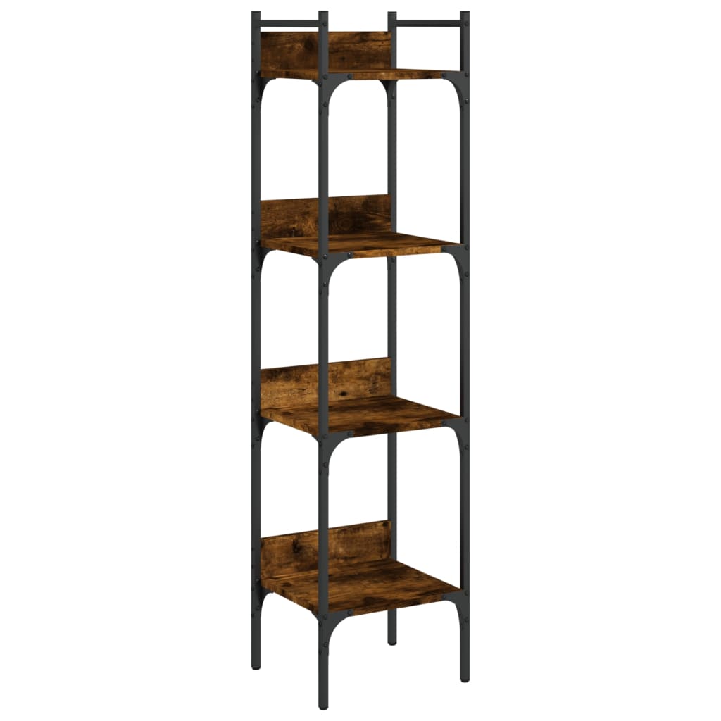 Bookcase 4 shelves smoked oak 35x30x138.5 cm wood material