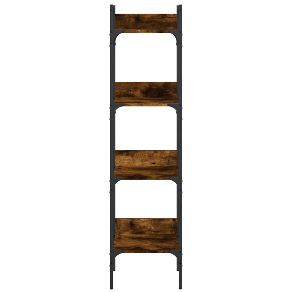 Bookcase 4 shelves smoked oak 35x30x138.5 cm wood material