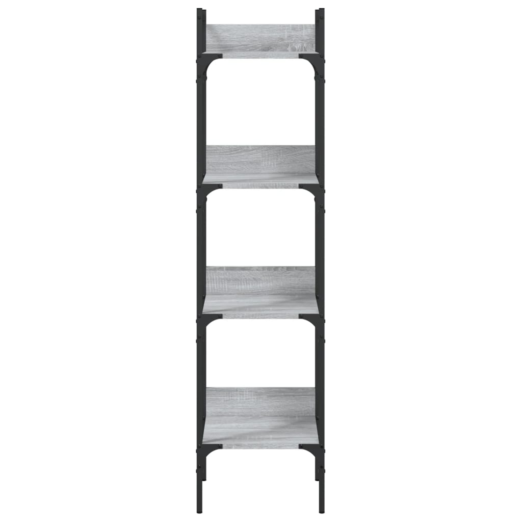 Bookcase 4 Shelves Grey Sonoma 35x30x138.5 cm Wood Material