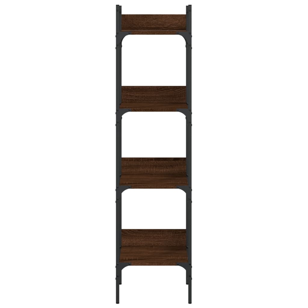 Bookcase 4 Shelves Brown Oak Look 35x30x138.5 cm