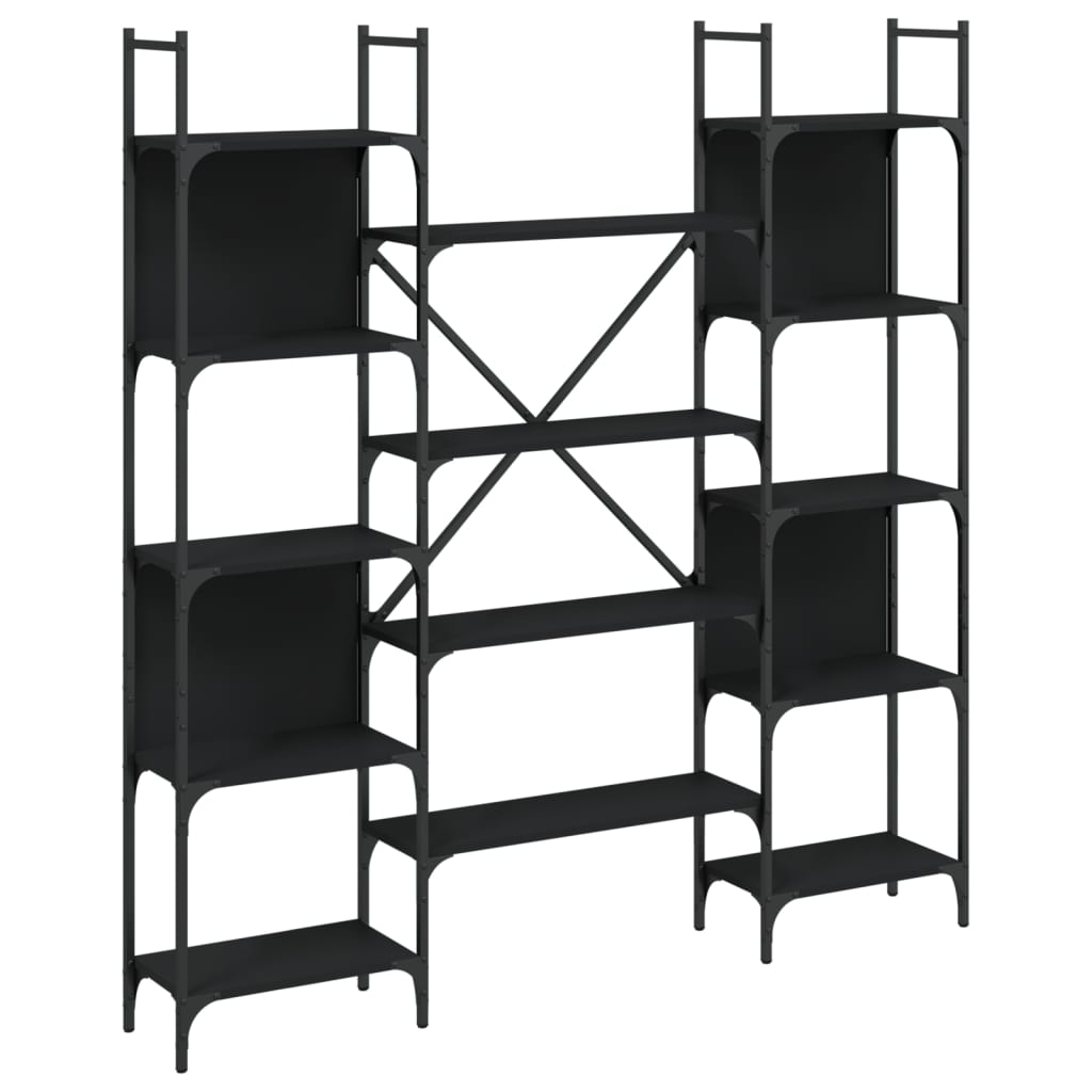 Bookshelf Black 155.5x24x166.5 cm Wood Material