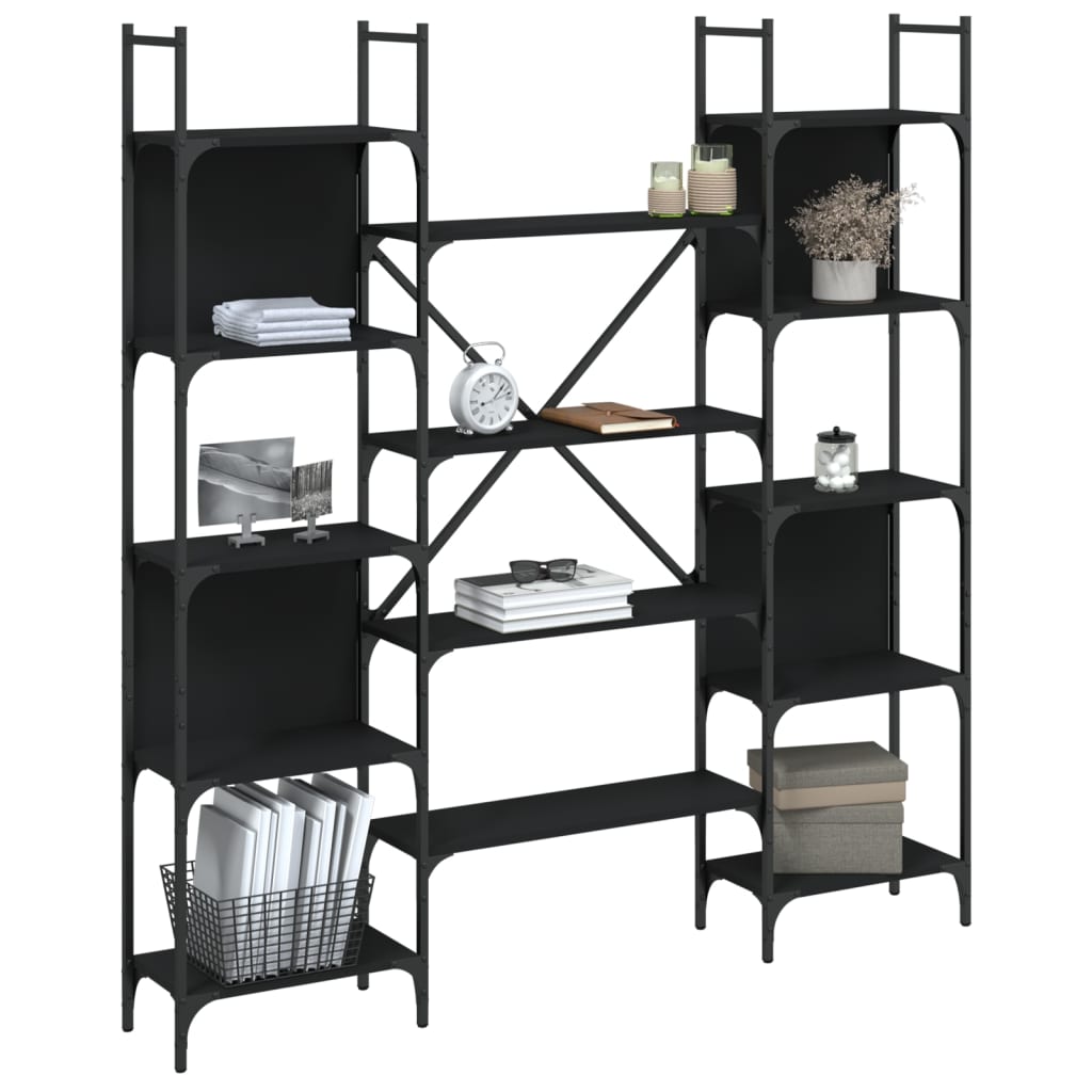 Bookshelf Black 155.5x24x166.5 cm Wood Material