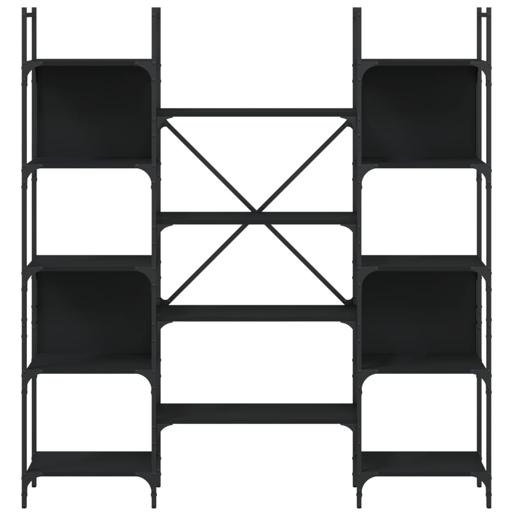 Bookshelf Black 155.5x24x166.5 cm Wood Material