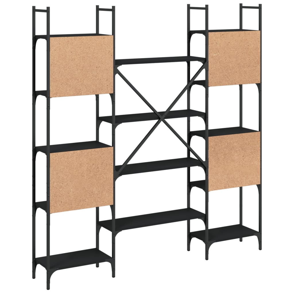 Bookshelf Black 155.5x24x166.5 cm Wood Material