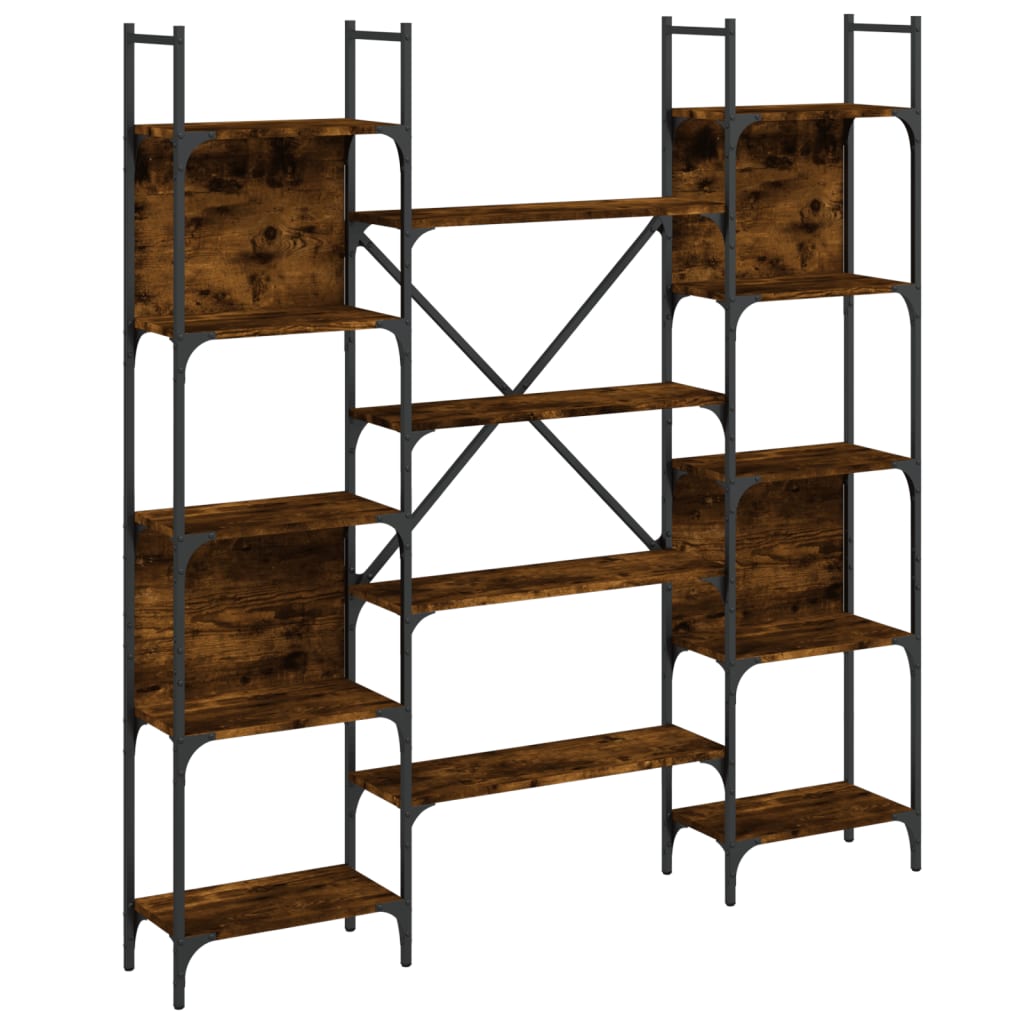 Bookshelf Smoked Oak 155.5x24x166.5 cm Wood Material