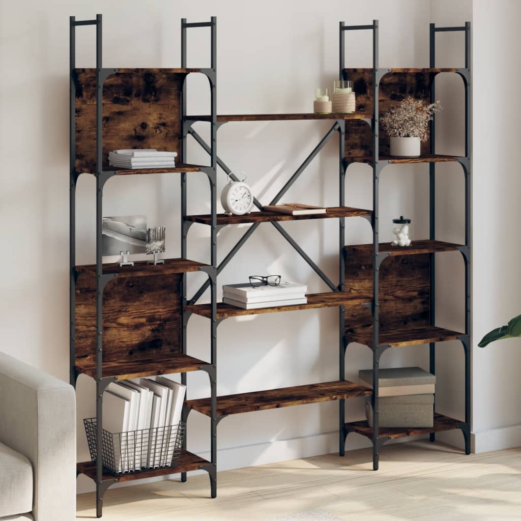 Bookshelf Smoked Oak 155.5x24x166.5 cm Wood Material