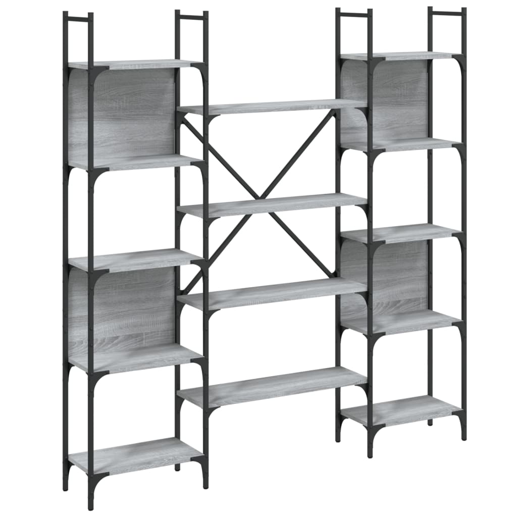 Bookcase Grey Sonoma 155.5x24x166.5 cm Wood Material