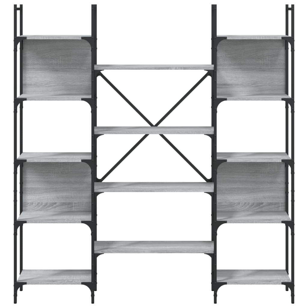 Bookcase Grey Sonoma 155.5x24x166.5 cm Wood Material