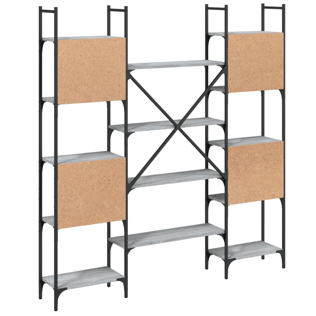 Bookcase Grey Sonoma 155.5x24x166.5 cm Wood Material