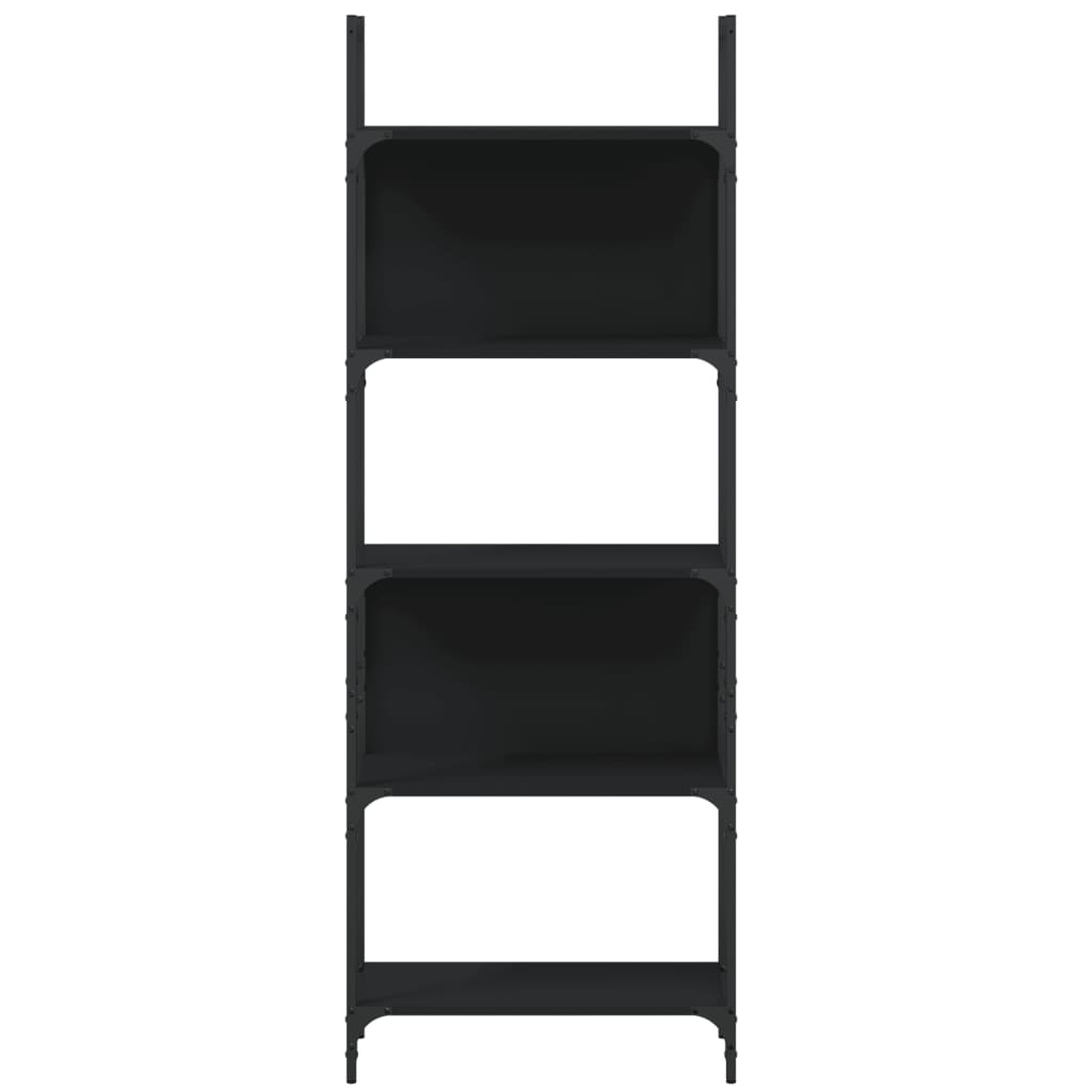 Bookcase 5 Shelves Black 60.5x24x166.5 cm Wood Material