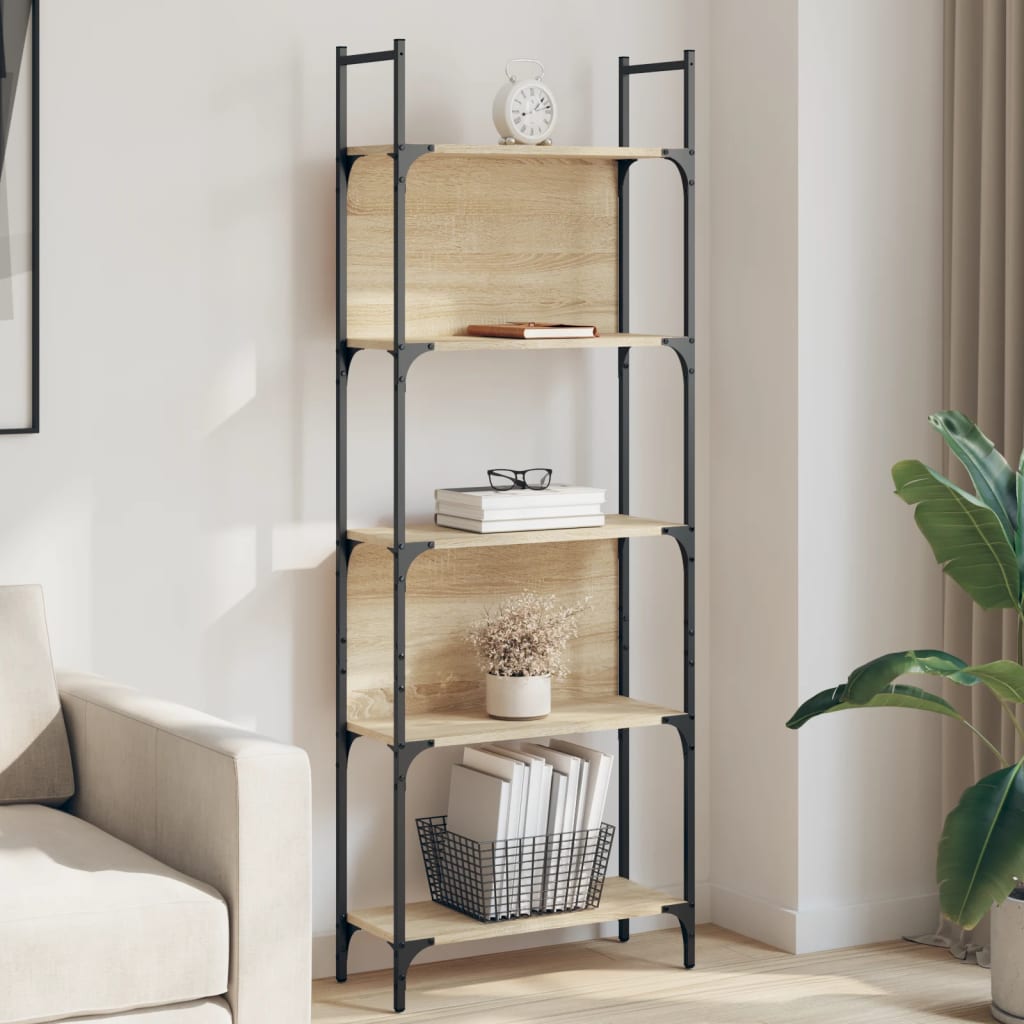 Bookcase 5 shelves Sonoma oak 60.5x24x166.5 cm wood material