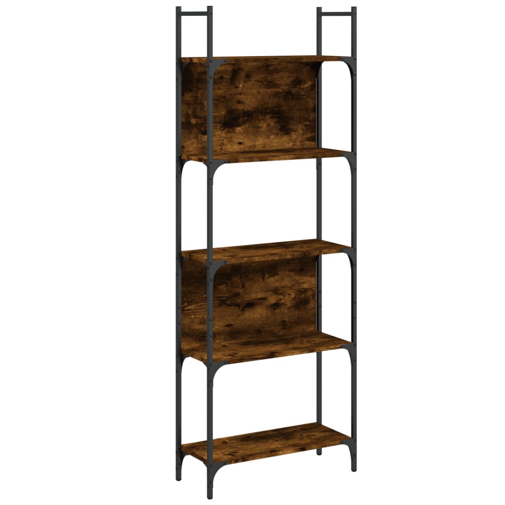 Bookcase 5 shelves smoked oak 60.5x24x166.5 cm wood material