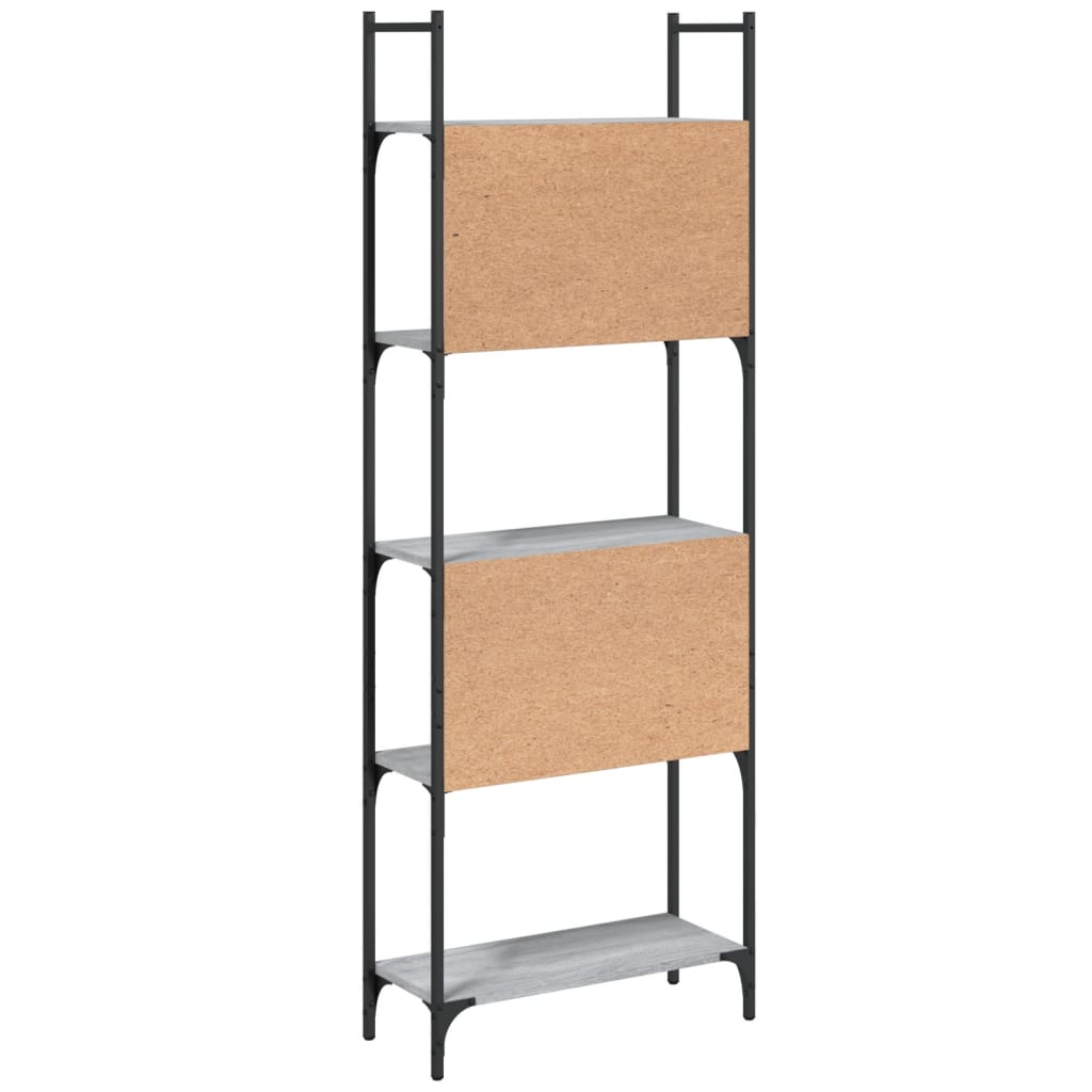 Bookcase 5 Shelves Grey Sonoma 60.5x24x166.5 cm Wood Material