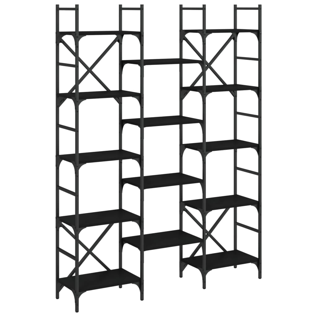 Bookshelf Black 127.5x28.5x172.5 cm Wood Material