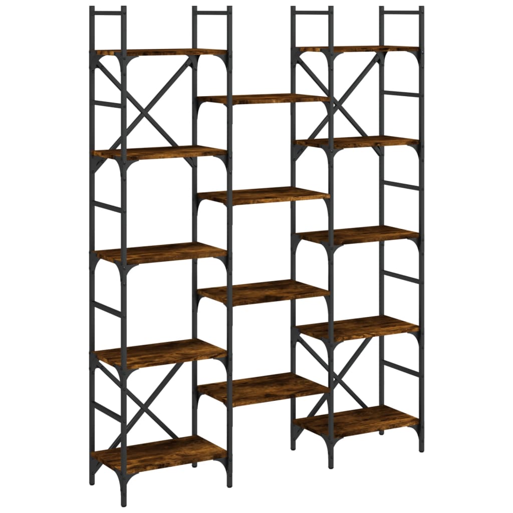 Bookshelf Smoked Oak 127.5x28.5x172.5 cm Wood Material