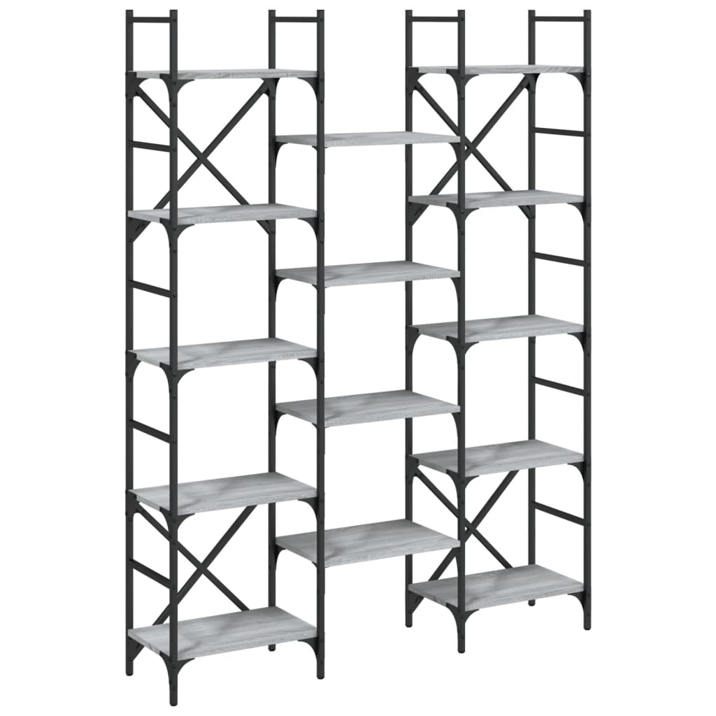 Bookshelf Gray Sonoma 127.5x28.5x172.5 cm Wood Material