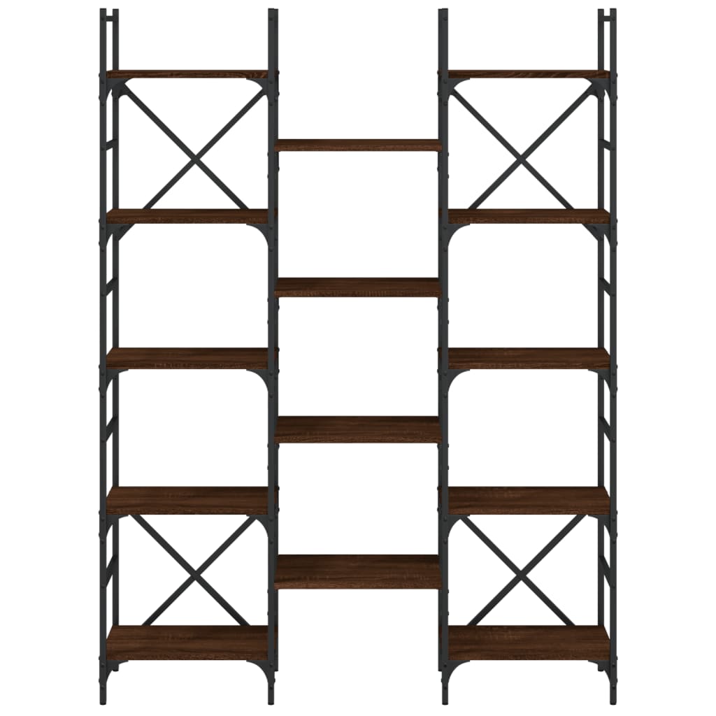 Bücherregal Braun Eichen-Optik 127,5x28,5x172,5cm Holzwerkstoff