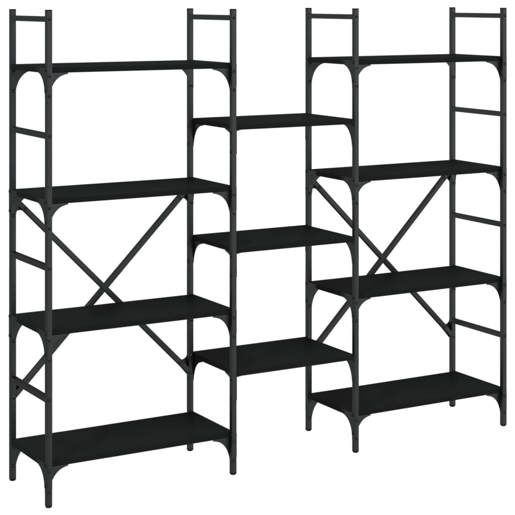 Bookshelf Black 160x28.5x136.5 cm Wood Material