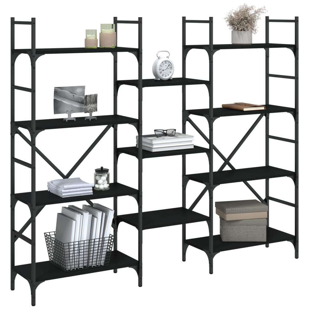 Bookshelf Black 160x28.5x136.5 cm Wood Material