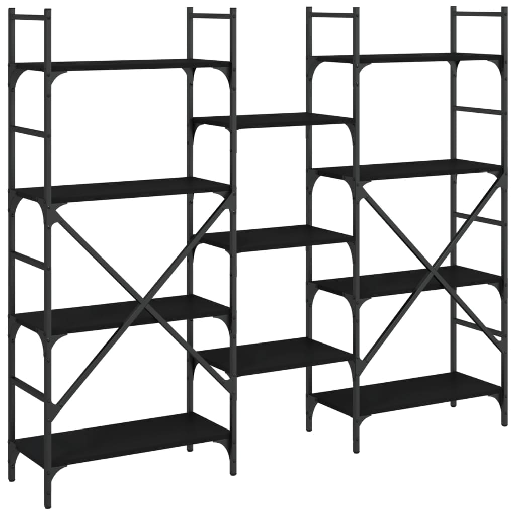 Bookshelf Black 160x28.5x136.5 cm Wood Material